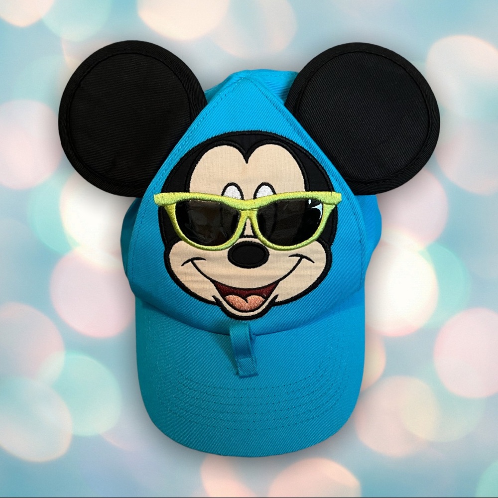 Disney Mickey Mouse Toddler Boy’s Blue Sunglass Holder Snapback Baseball Hat